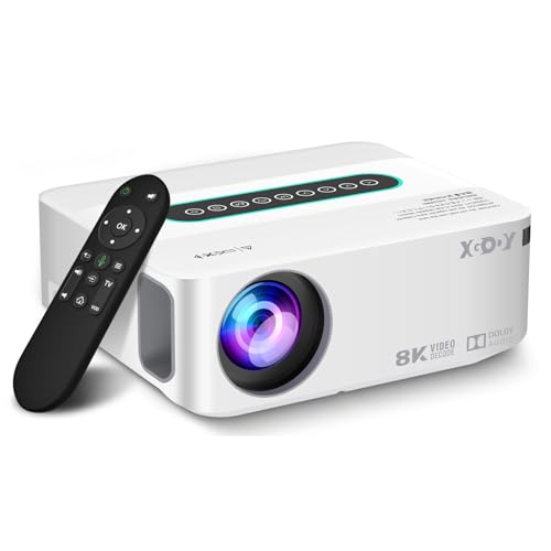 4K Support Beamer mit 5G WiFi und Bluetooth, XGODY X1 12000L Native 1080P HD Eingebaute Android OS Projektor YouTube Netflix vorinstallieren, 8000+ Apps, Dolby Sound Smart Portable Beamer mit Tasche von XGODY