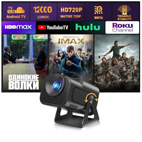 Smart Mini Projektor XGODY Gimbal5-Mini Tragbarer Android 11 HD Projektor Unterstützt 1080P 4K WiFi6 BT Heimkino Videoprojektor mit 180° drehbarer Ständer Auto Keystone für Android, iOS Mattschwarz Smart Mini Projektor XGODY Gimbal5-Mini Tragbarer Android 11 HD Projektor Unterstützt 1080P 4K WiFi6 BT Heimkino Videoprojektor mit 180° drehbarer Ständer Auto Keystone für Android, iOS Mattschwarz von XGODY