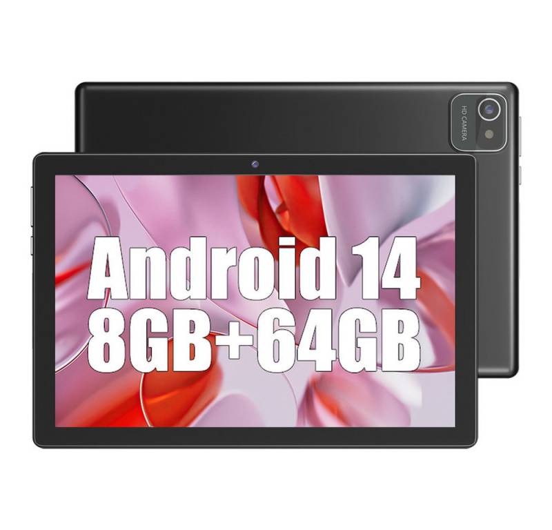 XGODY 10.1"(8GB+64GB)Android 14 Tablet (10.1", 64 GB, Android 14, NEU Android 14 8GB 64GB 4Core HD Dual Camera WiFi PC IPS 6000mAh) von XGODY