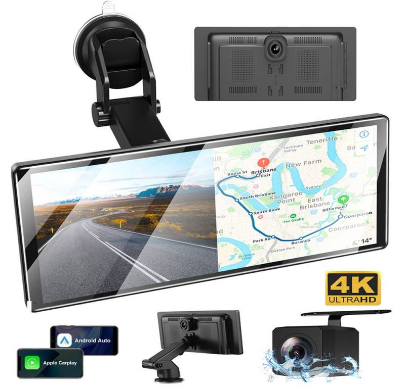 XGODY 11,3" Tragbares 4K Android Auto Touchscreen kabellos BT CarPlay Radio von XGODY