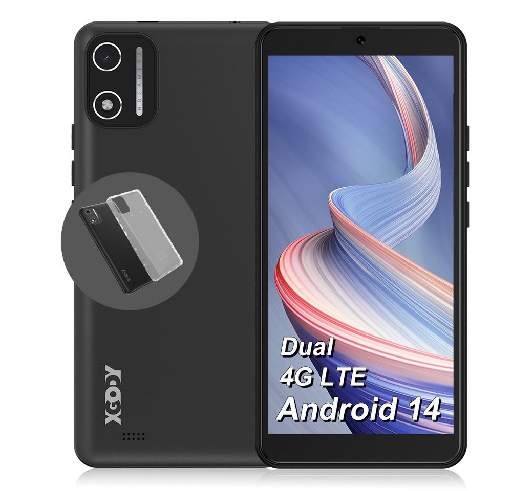 XGODY Android 14 Dual 4G LTE 2SIM Smartphone (5.45 Zoll, 8 MP Kamera, Android 14, Octa-core, 2GB+16GB, Dual 4G SIM, Kostenloses Ladegerät) von XGODY