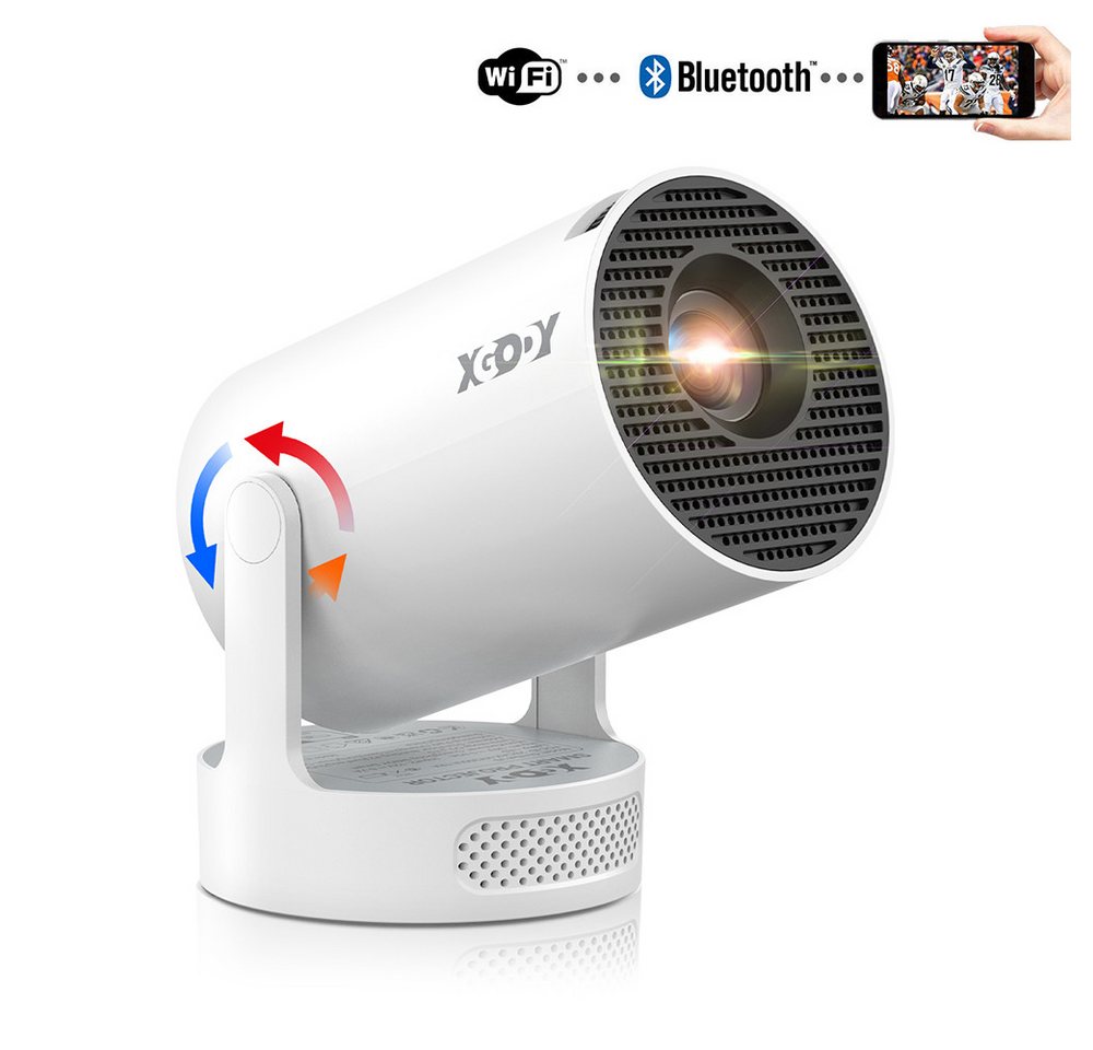 XGODY Gimbal 3S Beamer (1920 x 1080 px, Mini Beamer Projektor 4K Tragbarer Videoprojektor WiFi 6 Android 11) von XGODY
