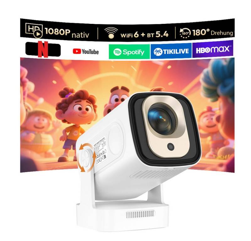 XGODY Gimbal 5 Pro Autofokus LCD-Beamer (12000 lm, 10000:1, 3840 x 2160 px, LED Beamer 4K HD 1080P 5G WiFi Mini Projektor Kurzdistanz-Projektion) von XGODY