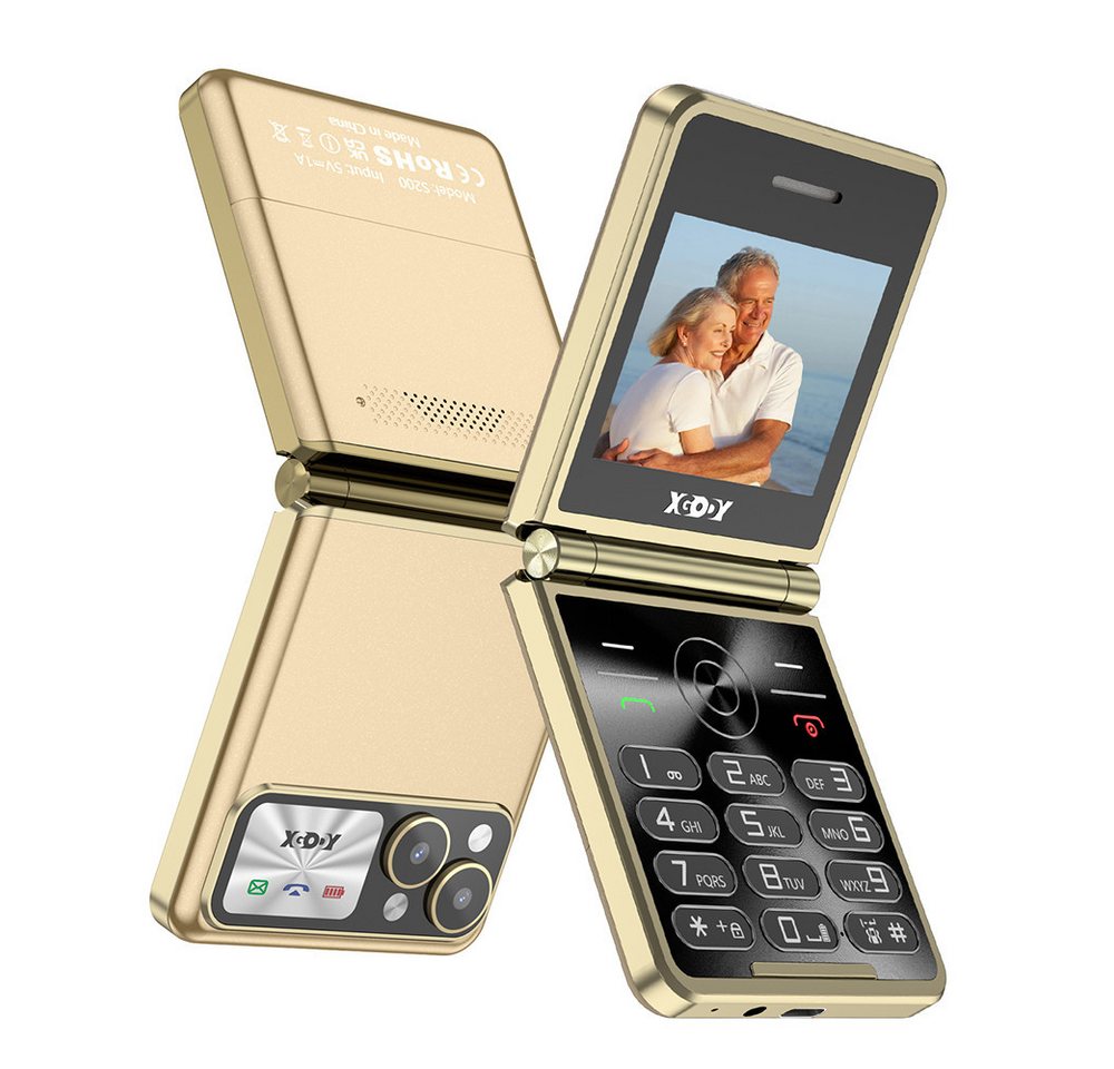 XGODY Klapphandy (2.4 Zoll, 32MB RAM +32MB ROM 180° Faltwinkel 1300mAh 2G-Netzwerk Klapphandy) von XGODY