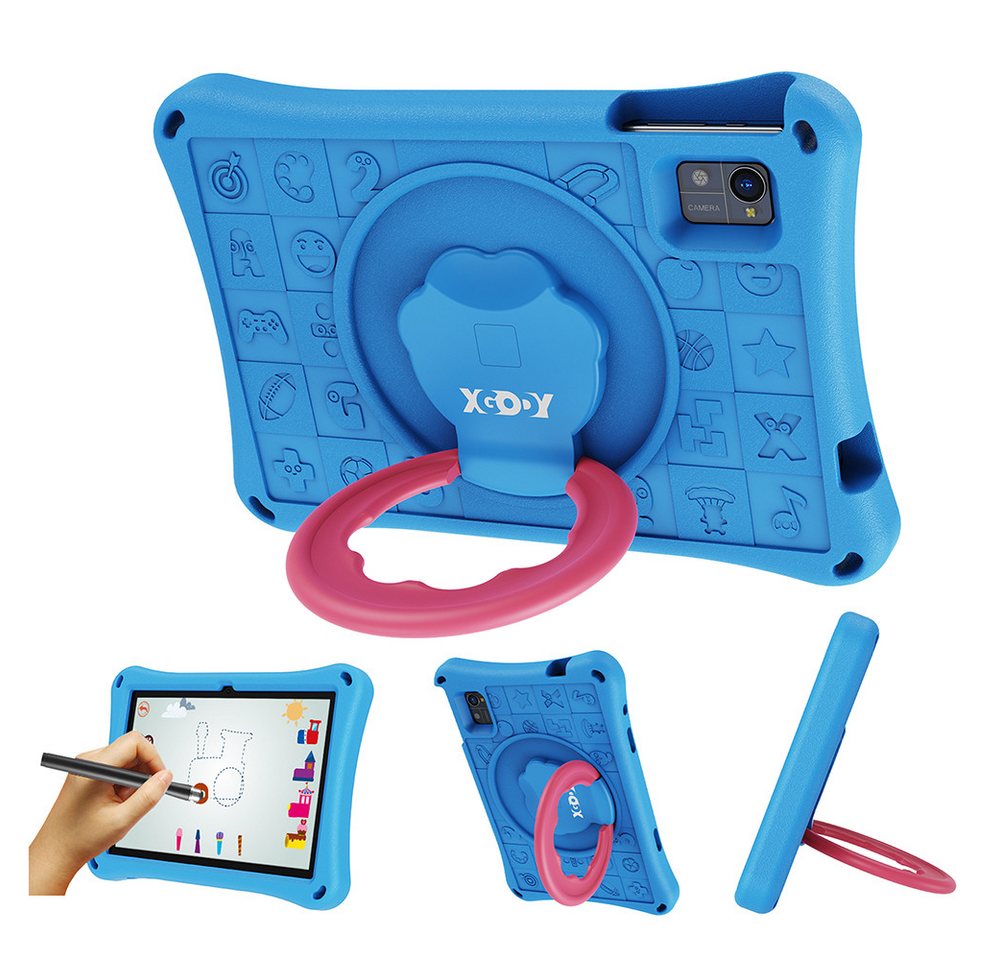 XGODY N02 Kids Tablet Tablet (10", 128 GB, Unterstützt keine SIM-Karte, 10 Zoll, 4+128GB, Android 13 Kinder Tablet, IWAWA, mit EVA-Schutzhülle) von XGODY
