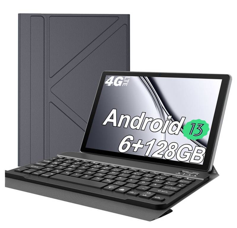 XGODY (2SIM)P60PRO mit Tastatur, Ledertasche und Ladegerät Tablet (10", 128 GB, 3G (WCDMA), 4G (LTE), WLAN, SIM-Kartenslot Stifteingabe, Gesichtserkennung, Tastatur) von XGODY