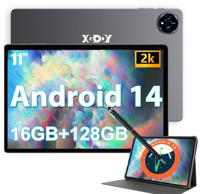 XGODY Q17 11" Android 14 Tablet (11", 128 GB, 14, Android 14 Octa-core Mit Tastatur und Tablethülle und Ladegerät) von XGODY