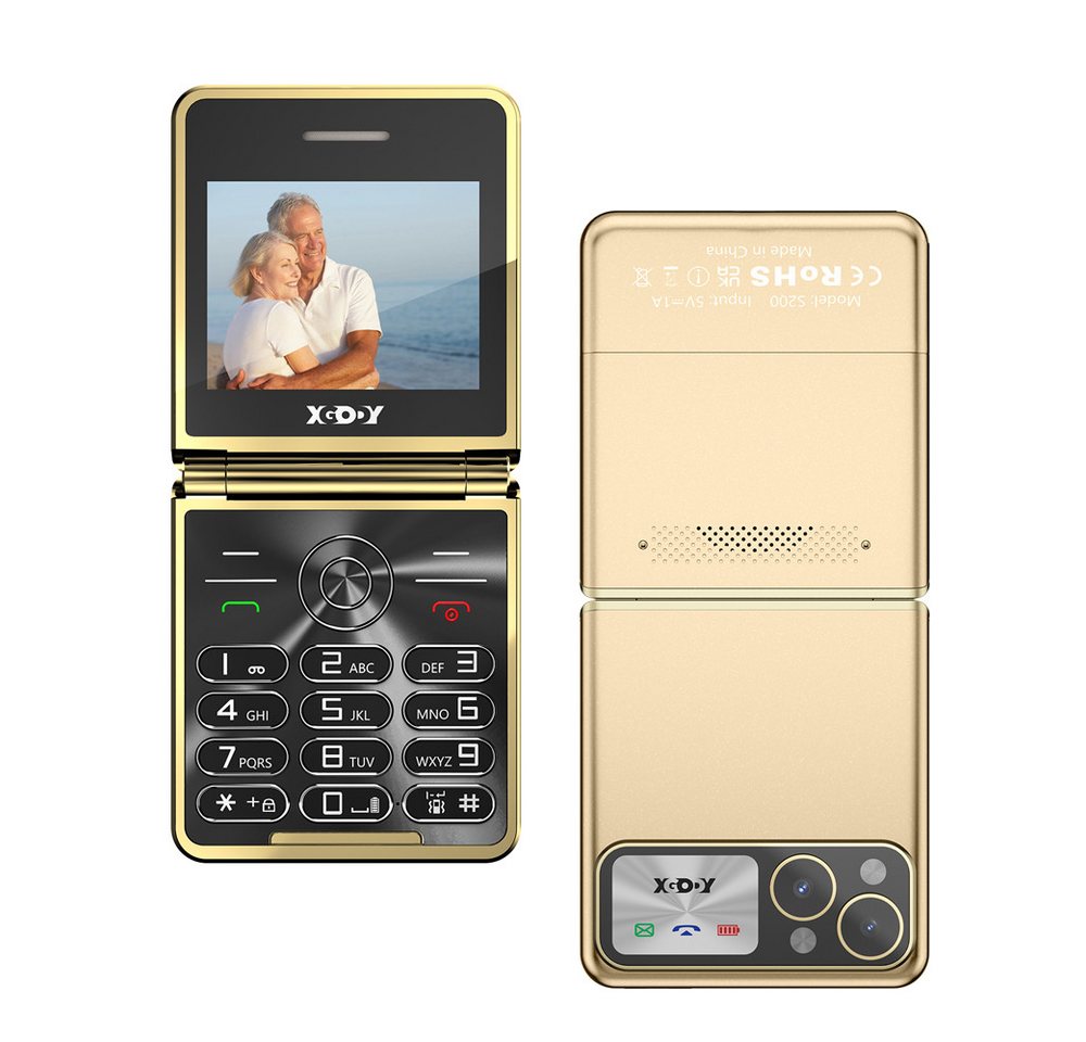 XGODY S200 Klapphandy (2.4 Zoll, 32MB RAM +32MB ROM 180° Faltwinkel 1300mAh 2G-Netzwerk Klapphandy) von XGODY