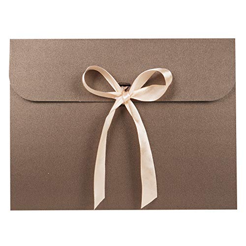 10 Stück Geschenkkarte Elegant Briefumschlag Verpackungsbox mit Schleife Einladungskarte Perlglanzpapier Klein Umschlag Kraftpapier Geschenkumschläge Vergrößert Geschenkbox Seidentuch Geschenk von XGOPTS