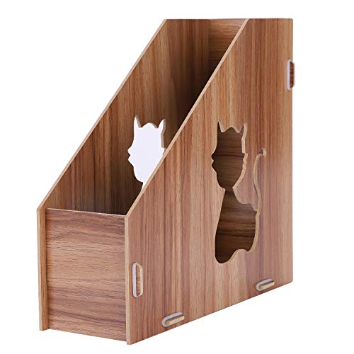 Stehsammler A4 Stehordner Holz Organizer Katzeform Tisch Organisator Mädchen Zeitschrifthalter Selbstmontiert Papierhalter Frauen Desktopfile Datei Zeitungen Zeitschriftensammler Büro Schule Zuhause von XGOPTS