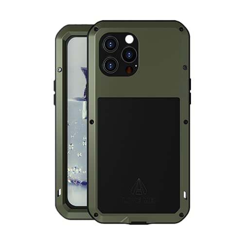 Love MEI Schutzhülle für iPhone 13 Pro Max, Outdoor-Sport, integriertes gehärtetes Glas, militärisches Aluminium, schützendes Metall, stoßfest, staubdicht, strapazierfähig, für iPhone 13 Pro Max 16,7 von XGY
