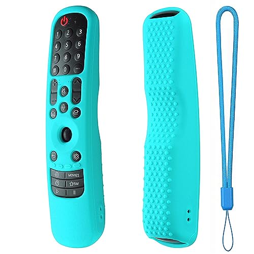 Silikon-Schutzhülle für LG Magic TV Remote AN-MR21GA AN-MR21GC 2021 / LG AN-MR22GA MR22GN 2022, rutschfeste, stoßfeste Silikonhülle mit Umhängeband (Minze) von XGYCYXM