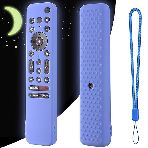 Silikon-Schutzhülle für Sony RMF-TX800U RMF-TX900U Voice Remote Contorl 2022, rutschfest, stoßfest, Silikonhülle mit Umhängeband für Sony 4K Ultra HD TV X80K X90K X95K Serie TV-Fernbedienung (Glow Silikon-Schutzhülle für Sony RMF-TX800U RMF-TX900U Voice Remote Contorl 2022, rutschfest, stoßfest, Silikonhülle mit Umhängeband für Sony 4K Ultra HD TV X80K X90K X95K Serie TV-Fernbedienung (Glow von XGYCYXM