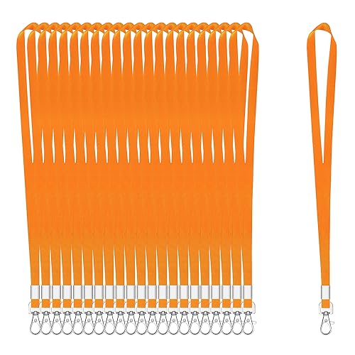 100 Stück Schlüsselbänder für Ausweise, Orange, Schlüsselband mit Clip, Umhängeband mit Abzeichen-Clip, Bulk Lanyards für Hals, Namensschild-Halter 100 Stück Schlüsselbänder für Ausweise, Orange, Schlüsselband mit Clip, Umhängeband mit Abzeichen-Clip, Bulk Lanyards für Hals, Namensschild-Halter von XHDA