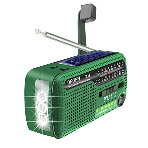 DEGEN DE13 Kurbelradio Tragbares Solar Radio FM AM SW Eingebaute Wiederaufladbare Batterie LED Dynamo Lampe Powerbank für Wandern Camping Ourdoor Notfall von XHDATA