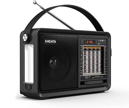 XHDATA D901 Tragbares Radio Bluetooth Speaker SW FM AM UKW Unterstützt TF USB AUX MP3 Radio Mit Taschenlampe Schwarz von XHDATA