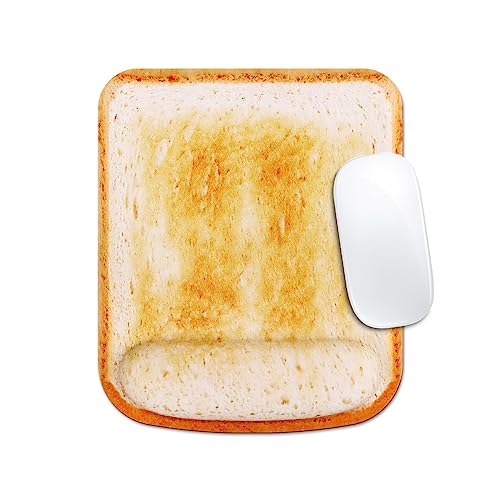 XHLWZR Toast Mauspad, ergonomische Mausmatte, Handgelenkstütze, Material aus Memory-Schaumstoff, rutschfest, Mauspads, lustig und realistisch von XHLWZR
