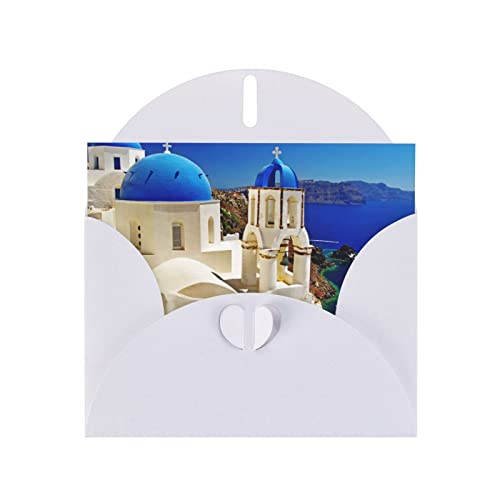 Santorini Griechische Insel Meerblick Grußkarten Neujahrskarten, Dankeskarten, Weihnachtskarten, Kindergeburtstagskarten, Valentinstagskarten, Party-Einladungskarten, perfekte Grußkarten von XHLXZYM