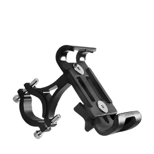 Handyhalter Motorrad Fahrrad-Telefonhalter 360 Grad Drehbar Metall Aluminiumlegierung Rutschfeste Halterung Unterstützung GPS-Clip Fahrrad Motorrad Telefonständer Fahrrad Halter Smartphone(Schwarz) von XIANGJIN