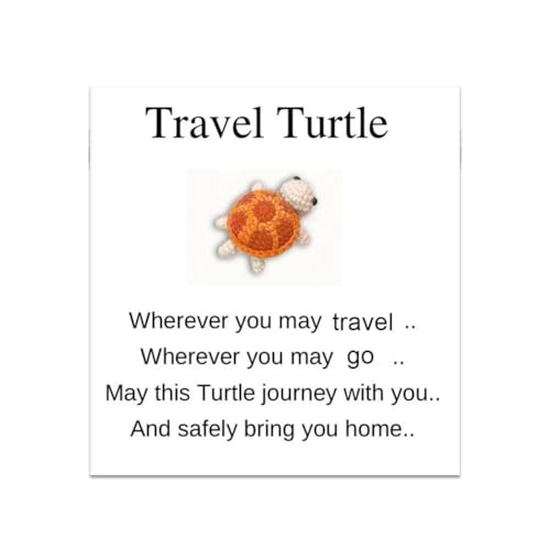 XIAOBAN Mini Pocket Hug Turtle, Reiseschildkröte, inspirierendes Geschenk mit Karte, Schildkröt Notizen, Dankesfigurenkarten, Karte, von XIAOBAN