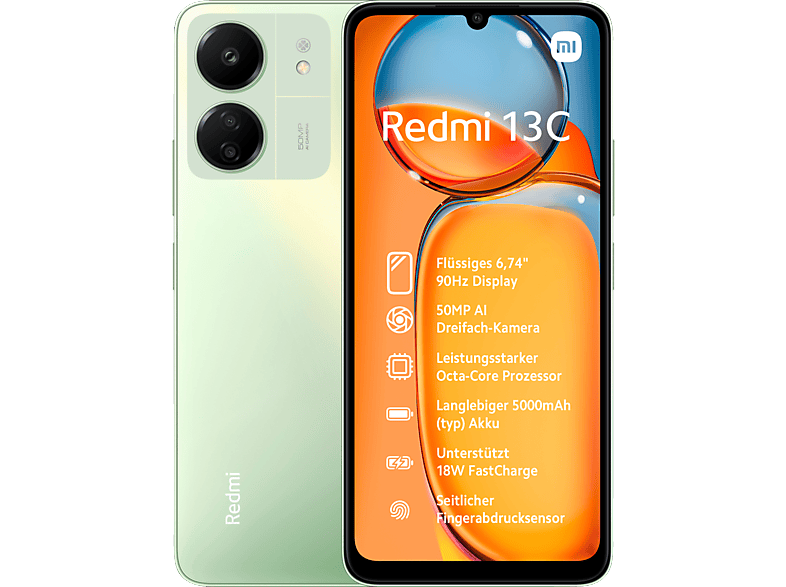 XIAOMI Redmi 13C 128 GB Clover Green Dual SIM von XIAOMI