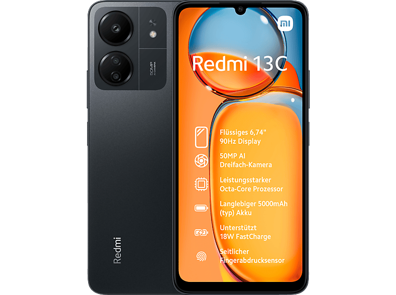 XIAOMI Redmi 13C 128 GB Midnight Black Dual SIM von XIAOMI