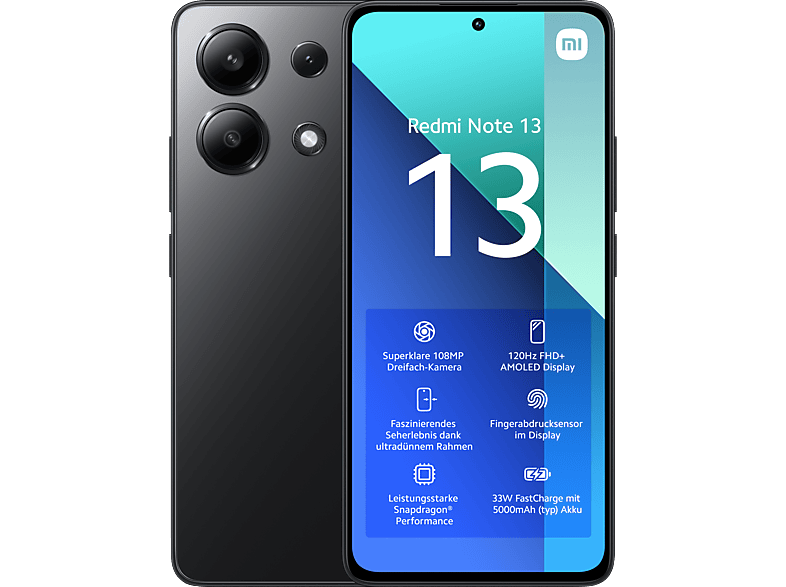 XIAOMI Redmi Note 13 128 GB Midnight Black Dual SIM von XIAOMI