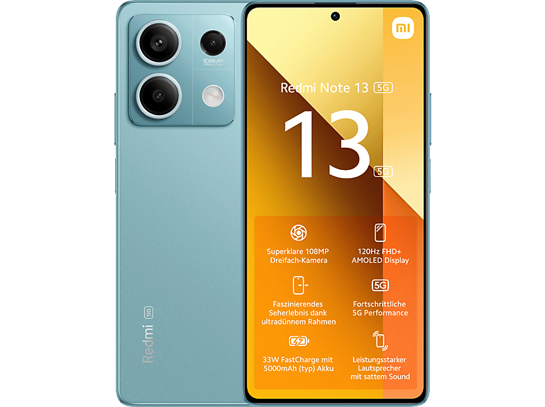 XIAOMI Redmi Note 13 5G 256 GB Ocean Teal Dual SIM von XIAOMI