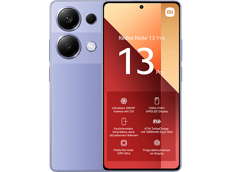 XIAOMI Redmi Note 13 Pro 256 GB Lavender Purple Dual SIM von XIAOMI