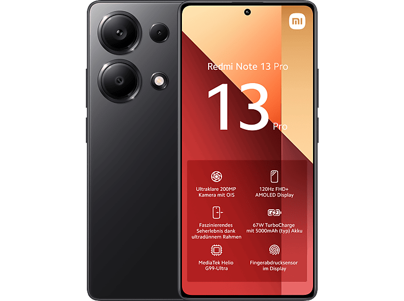 XIAOMI Redmi Note 13 Pro 256 GB Midnight Black Dual SIM von XIAOMI