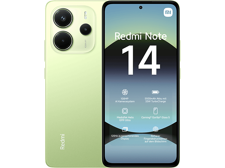 XIAOMI Redmi Note 14 128 GB Lime Green Dual SIM von XIAOMI