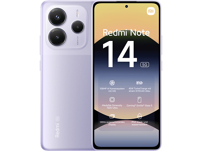 XIAOMI Redmi Note 14 5G 256 GB Lavender Purple Dual SIM XIAOMI Redmi Note 14 5G 256 GB Lavender Purple Dual SIM von XIAOMI