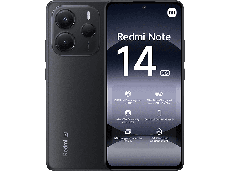 XIAOMI Redmi Note 14 5G 256 GB Midnight black Dual SIM XIAOMI Redmi Note 14 5G 256 GB Midnight black Dual SIM von XIAOMI