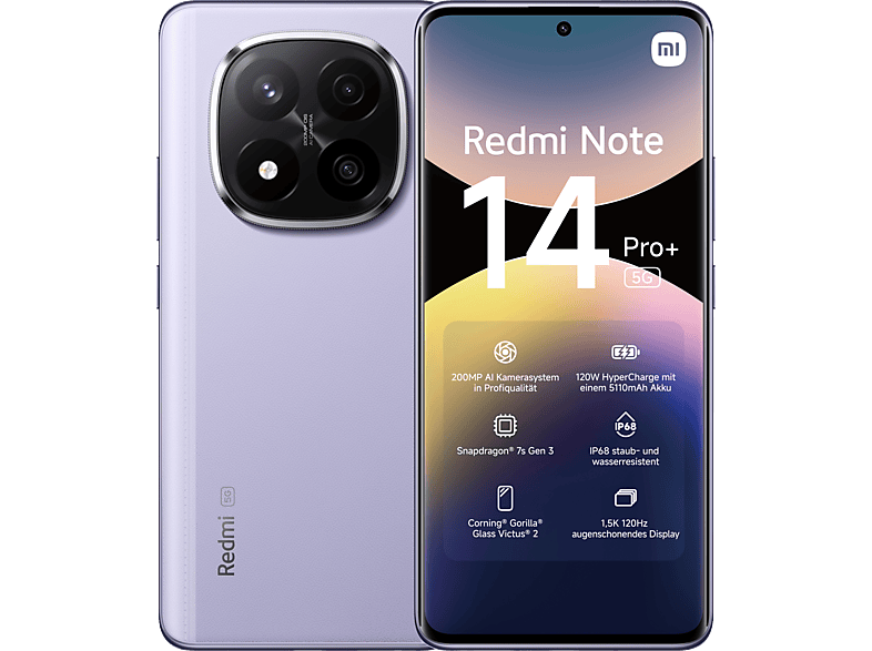 XIAOMI Redmi Note 14 Pro+ 5G 256 GB Lavender Purple Dual SIM XIAOMI Redmi Note 14 Pro+ 5G 256 GB Lavender Purple Dual SIM von XIAOMI