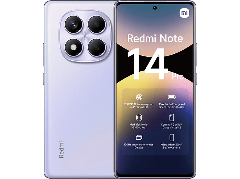 XIAOMI Redmi Note 14 Pro 256 GB Aurora Purple Dual SIM XIAOMI Redmi Note 14 Pro 256 GB Aurora Purple Dual SIM von XIAOMI