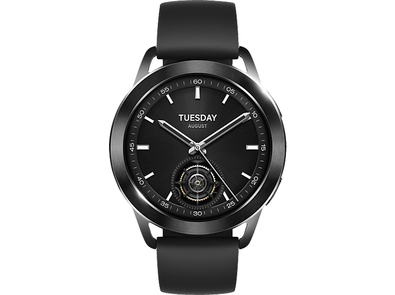 XIAOMI Watch S3 Smartwatch Edelstahl Fluorkautschuk, 20 mm, Black von XIAOMI