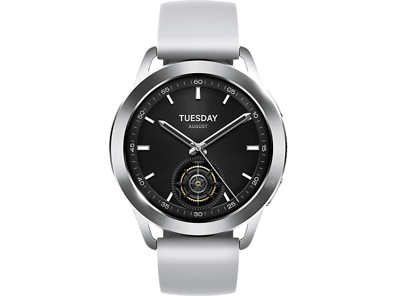 XIAOMI Watch S3 Smartwatch Edelstahl Fluorkautschuk, 20 mm, Silver von XIAOMI