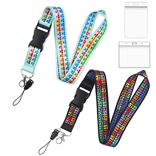 2 Set Neck Lanyard Strap with Card Holder, Print Neck Strap Periodic Table Pattern Lanyard and Waterproof Transparent Badge Holders for Key, Phone, ID Card, Office School Suppliers 2 Set Neck Lanyard Strap with Card Holder, Print Neck Strap Periodic Table Pattern Lanyard and Waterproof Transparent Badge Holders for Key, Phone, ID Card, Office School Suppliers von XIAONAN
