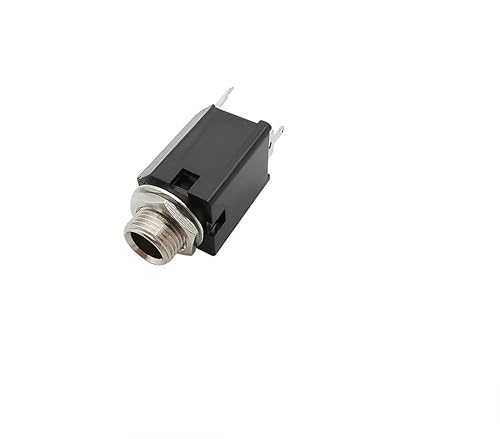 1/2/5Pcs 6,35mm 3 Pin 5 Pin Audio Buchse Stecker Stecker 1/4 Zoll Gitarre Kopfhörer Jack PJ-612A 3P 5P Schwarz Blau(Black 5Pin,2Pcs) von XIAONIYI