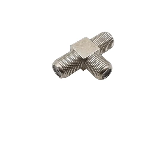 1/2/5Pcs F-Stecker-Buchse auf Dual-F-Buchse Adapter 3-Wege-T-Typ Splitter RF Coax Koaxialstecker for Antennenkabel(F-Type,1Pcs) von XIAONIYI