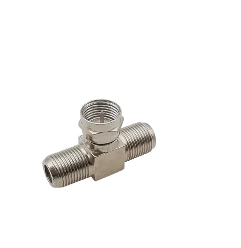 1/2/5Pcs F-Stecker-Buchse auf Dual-F-Buchse Adapter 3-Wege-T-Typ Splitter RF Coax Koaxialstecker for Antennenkabel(T-Type,2Pcs) von XIAONIYI