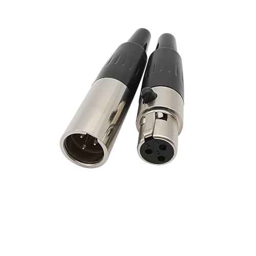 1 Paar Mini XLR 3/4/5/6 Pin Stecker Buchse Audio Mikrofonanschluss Mini XLR Buchse Stecker Löttyp Adapter(1Pair 3Pin-JKL) von XIAONIYI