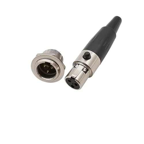 1 Paar Mini XLR 3/4/5/6 Pin Stecker Buchse Audio Mikrofonanschluss Mini XLR Buchse Stecker Löttyp Adapter(1Pair 3Pin-JKP) von XIAONIYI