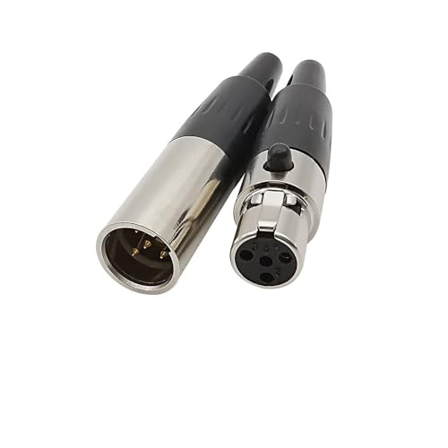 1 Paar Mini XLR 3/4/5/6 Pin Stecker Buchse Audio Mikrofonanschluss Mini XLR Buchse Stecker Löttyp Adapter(1Pair 4Pin-JKL) von XIAONIYI