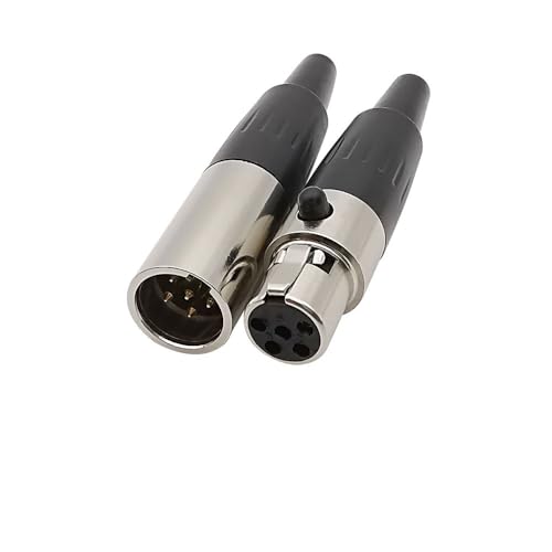 1 Paar Mini XLR 3/4/5/6 Pin Stecker Buchse Audio Mikrofonanschluss Mini XLR Buchse Stecker Löttyp Adapter(1Pair 5Pin-JKL) von XIAONIYI