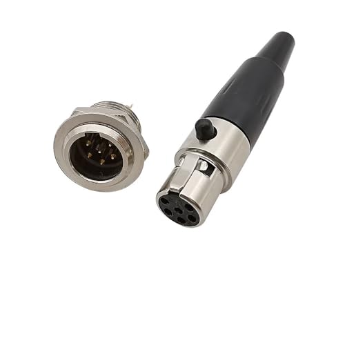 1 Paar Mini XLR 3/4/5/6 Pin Stecker Buchse Audio Mikrofonanschluss Mini XLR Buchse Stecker Löttyp Adapter(1Pair 6Pin-JKP) von XIAONIYI
