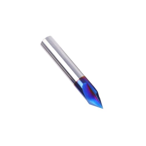1 Stück 1/4 Zoll Schaft 8 mm Schaft Dreischneidiger 60-Grad-90-Grad-Integrallegierungs-Nutfräser V-förmiger Fräser(8mmX2 (90degree)) von XIAONIYI