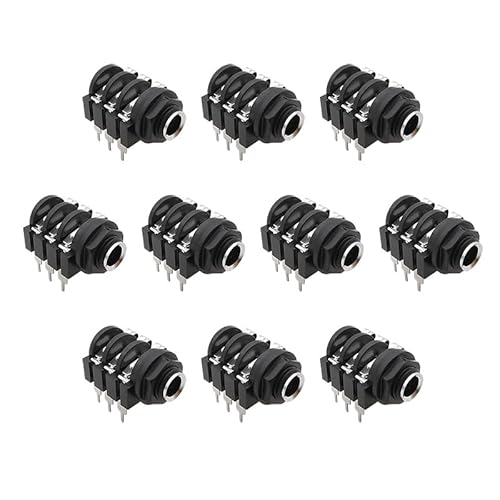 10 Stücke 6,35mm Klinke 6 Pin Stereo Buchse Audioanschluss 6,35 Buchse Stecker Mikrofon PCB Löten Typ TRS Buchsen Anschlüsse von XIAONIYI