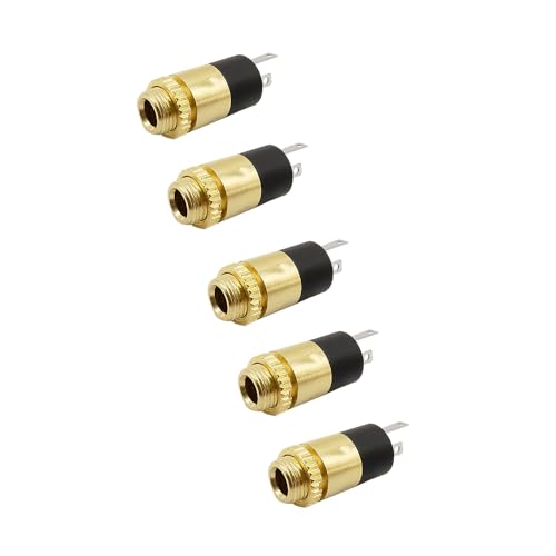 5 Stücke 3,5mm Audio Jack Buchse 3,5 Mm Kopfhörer Weibliche Zylindrischen Stecker Mit Schraube PJ-392 PJ392(5Pcs Gold-Plated) von XIAONIYI