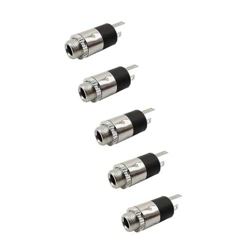 5 Stücke 3,5mm Audio Jack Buchse 3,5 Mm Kopfhörer Weibliche Zylindrischen Stecker Mit Schraube PJ-392 PJ392(5Pcs Silver) von XIAONIYI
